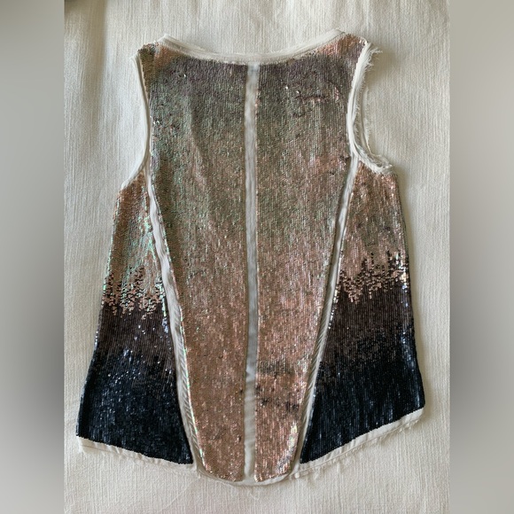 All Saints Top / Blouse: Allsaints X-Ombr Hand Embellished Sequin Top / Blouse - Picture 2 of 10